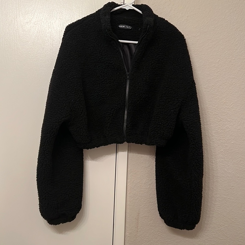Shein Cropped Teddy Coat